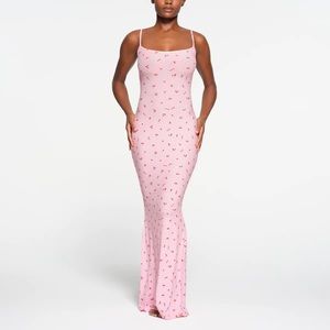 Skims cherry long slip dress